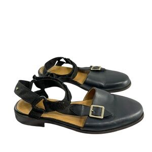 Genuine Freeman Plat FTMITM Black Leather Casual Sandals Side Buckle 43 11 US